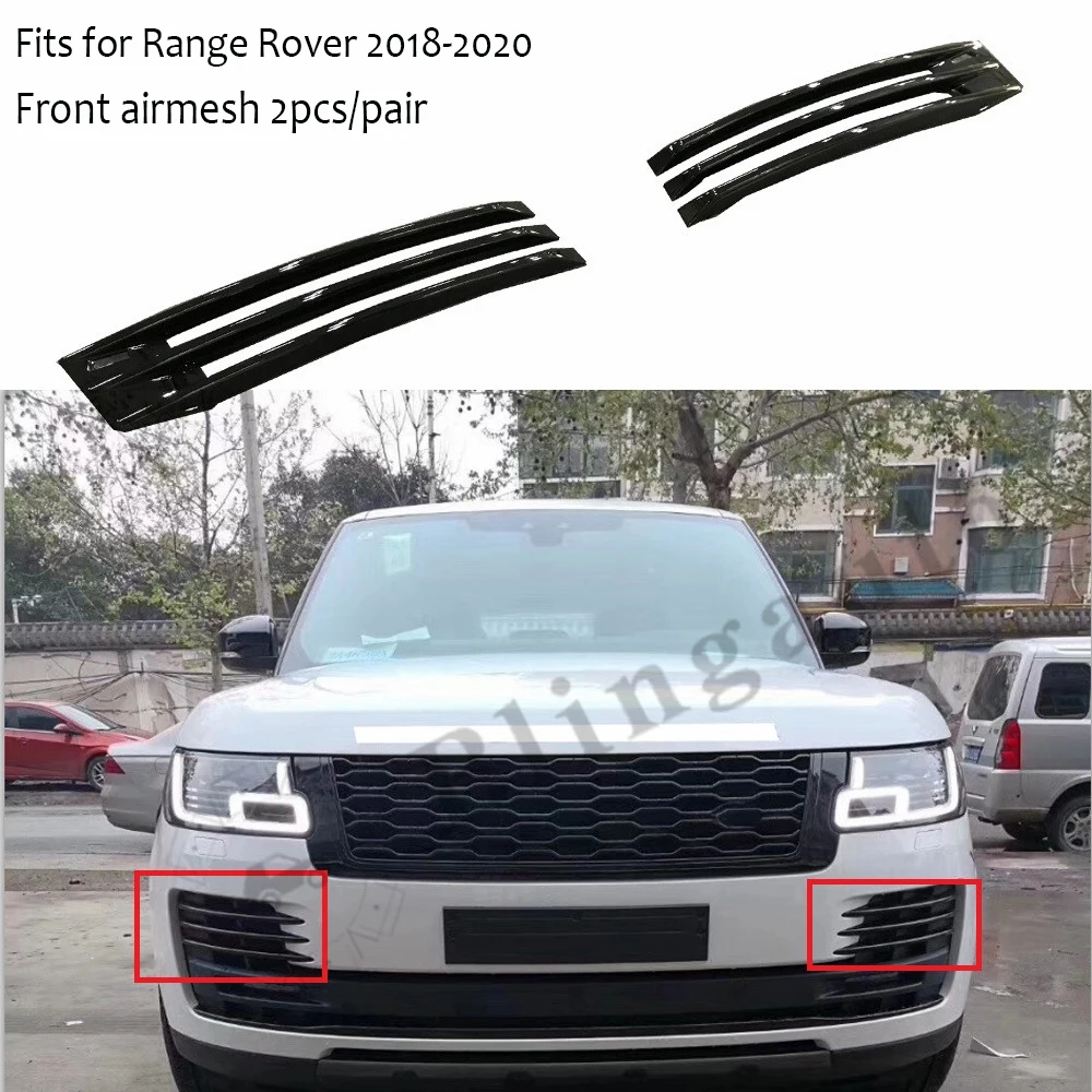 Передняя сетка airmesh подходит для L. И Rover Range Rover 2018 2019 2020 2 шт. гладкая черная противотуманная решетка
