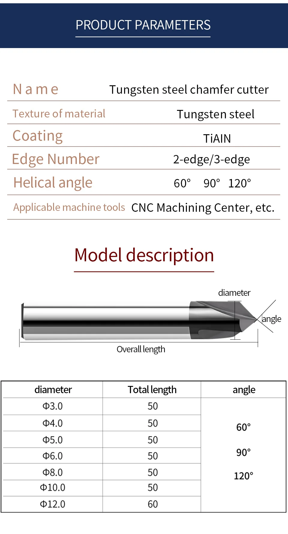 Augusttools Cnc Фаски Фреза Концевая фреза 3 Флейта 60 90 120 градусов покрытием Вольфрамовая сталь фрезерный резец, фреза Концевая мельница