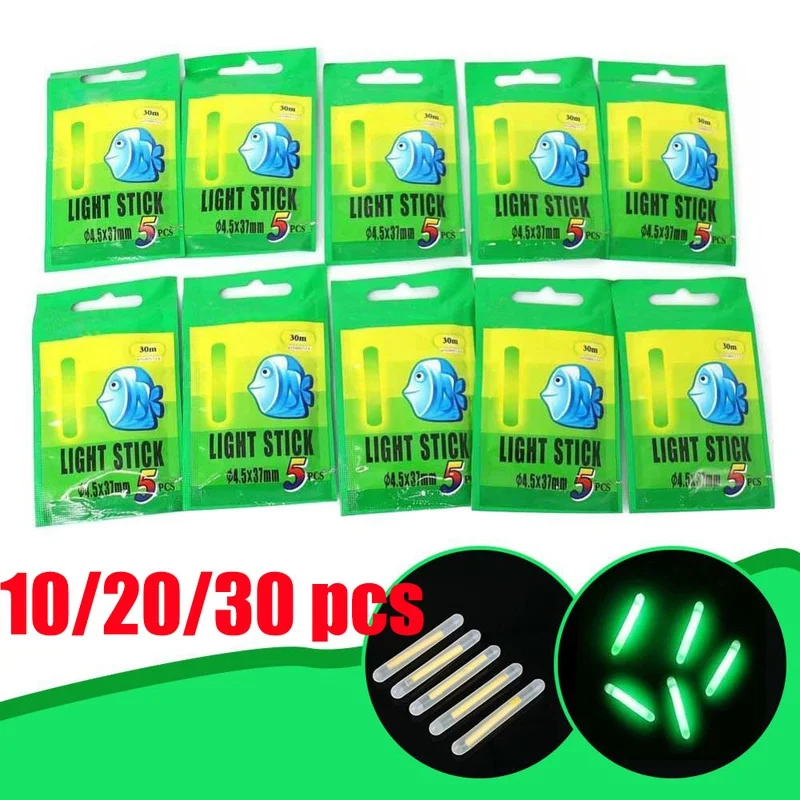 10/20/30pcs Fishing Float Light Stick Fireflies Fluorescent Lightstick Night Rod Dark Glow Tackle Tool | Спорт и развлечения