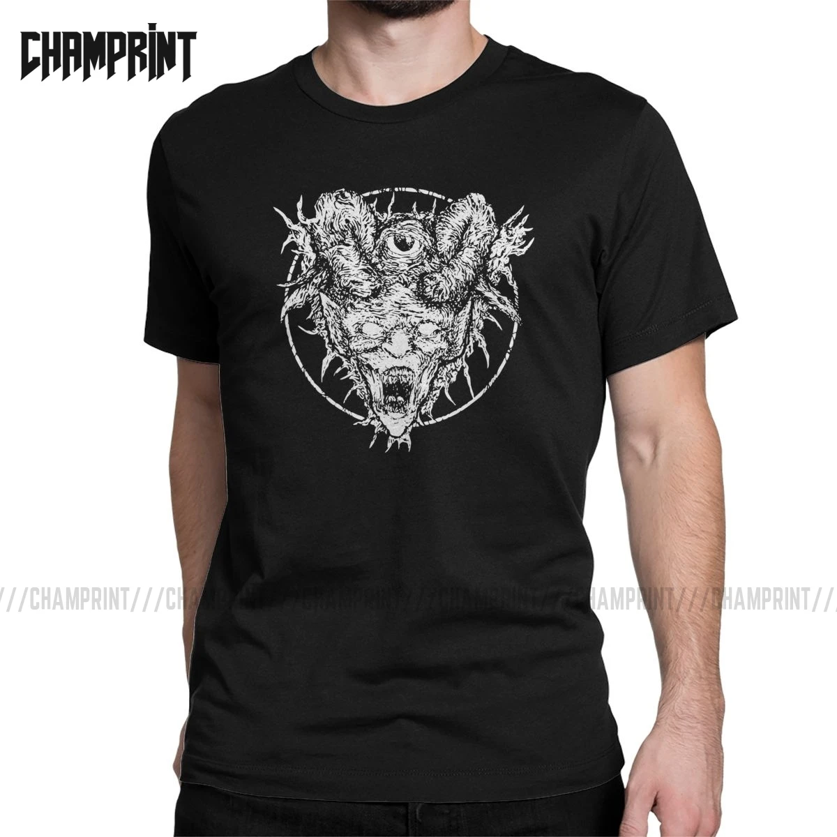 Сатанинский череп Одноглазый Epic тяжелый металл футболка для мужчин темно сатаны