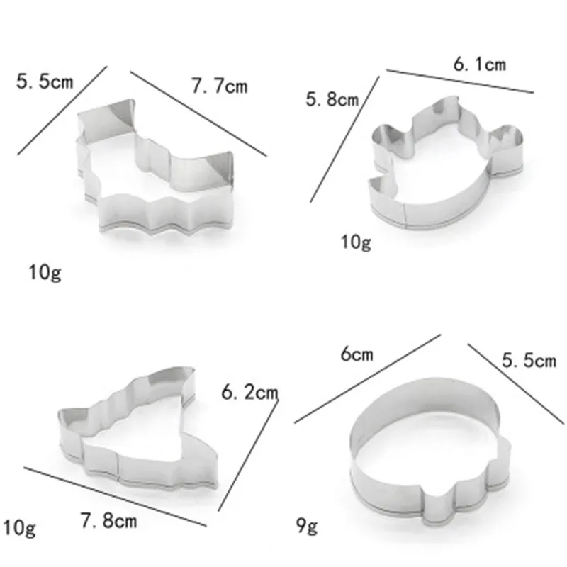 Набор для резки печенья на Хэллоуин 3D шляпа ведьмы череп летучая мышь привидение