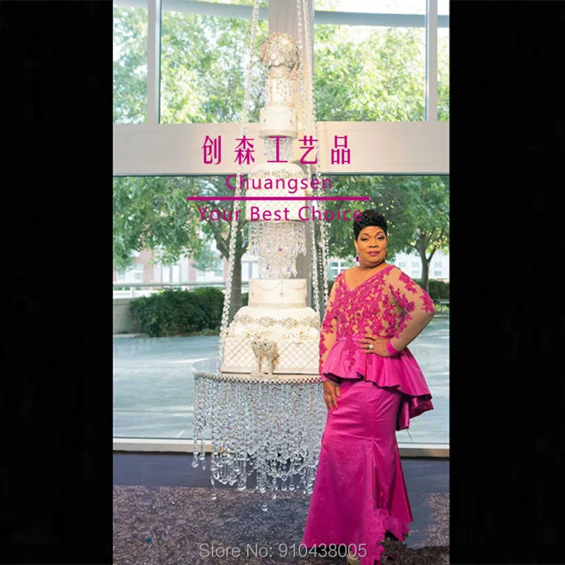 Новый дизайн круглая подставка для торта шикарная акриловая Хрустальная