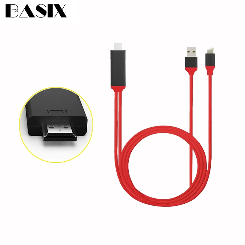 HDMI-совместимый кабель для Apple IPhone X 8 Plus 7 6 6s 5 5s 5S осветительного кабеля адаптер HDTV TV