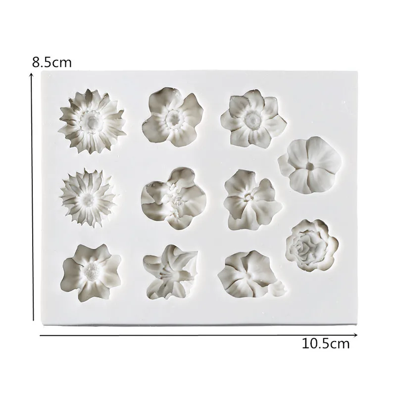 

Sunflower Rose Flowers Shape Silicone Mold Cake Border Chocolate Sugar Craft Polymer Clay Crafts 3D Mould DIY Decoration Tools