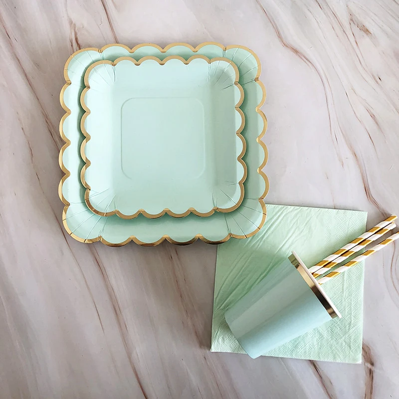 64 шт./компл. тематические вечерние одноразовые столовые приборы набор бумажная