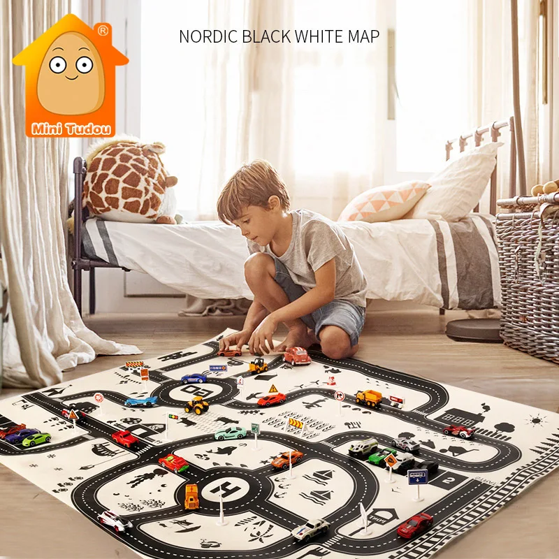 130*100 см дорожное образование игровой коврик игрушечный автомобиль парк ткань