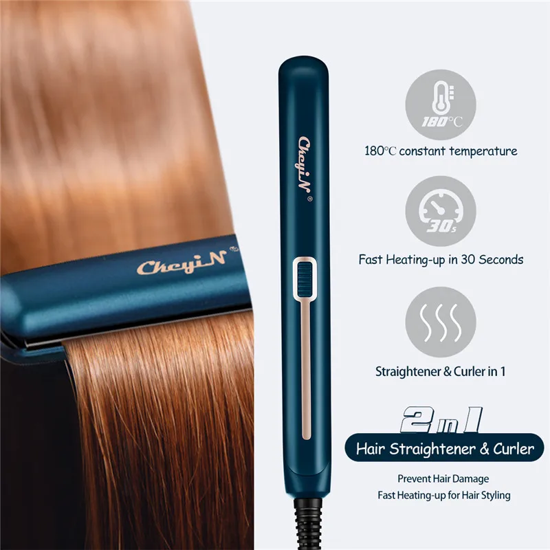 

Straightening Hair Curler 2 in 1 Mini Ceramic Straightening Corrugated Curling Styling Tools Hair Curlers Electric Curling