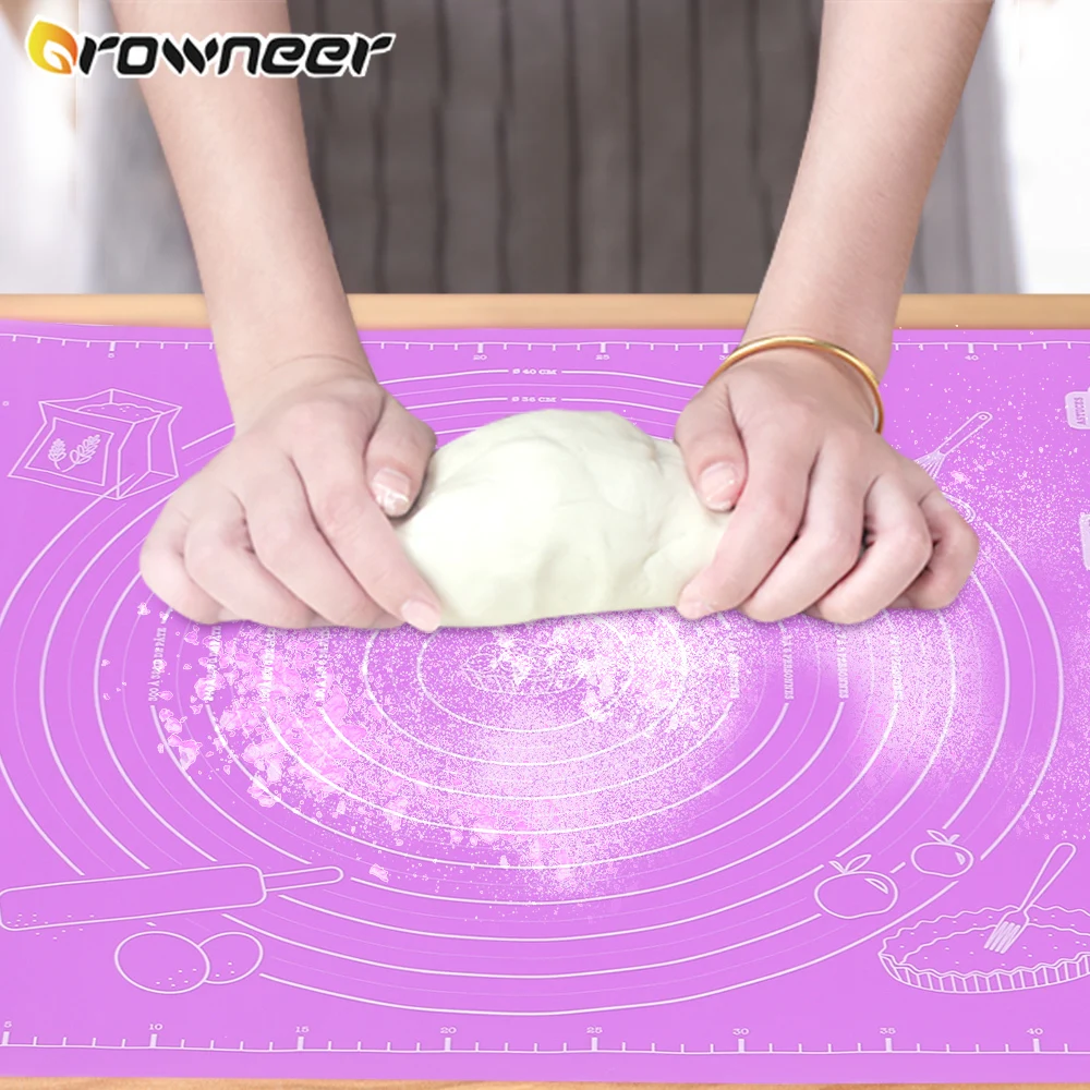 

Baking Pad Silicone Rolling Dough Mat Large Non-Stick Slight wrinkles Sugarcraft Fondant Cake Pizza Cookie Brownie Maker Holder