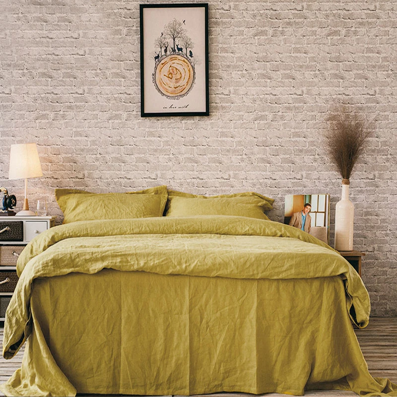 Комплект постельного белья из 4 предметов постельное белье 100% чистого льна