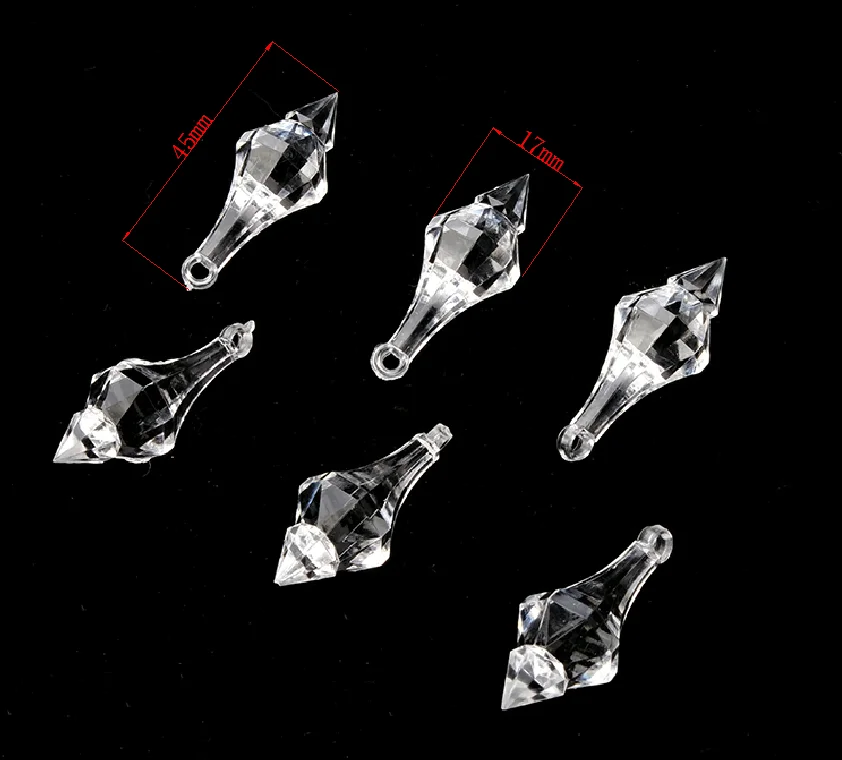 6/12 шт./лот 17X45mm прозрачные акриловые граненый подвесной с алмазными подвесками