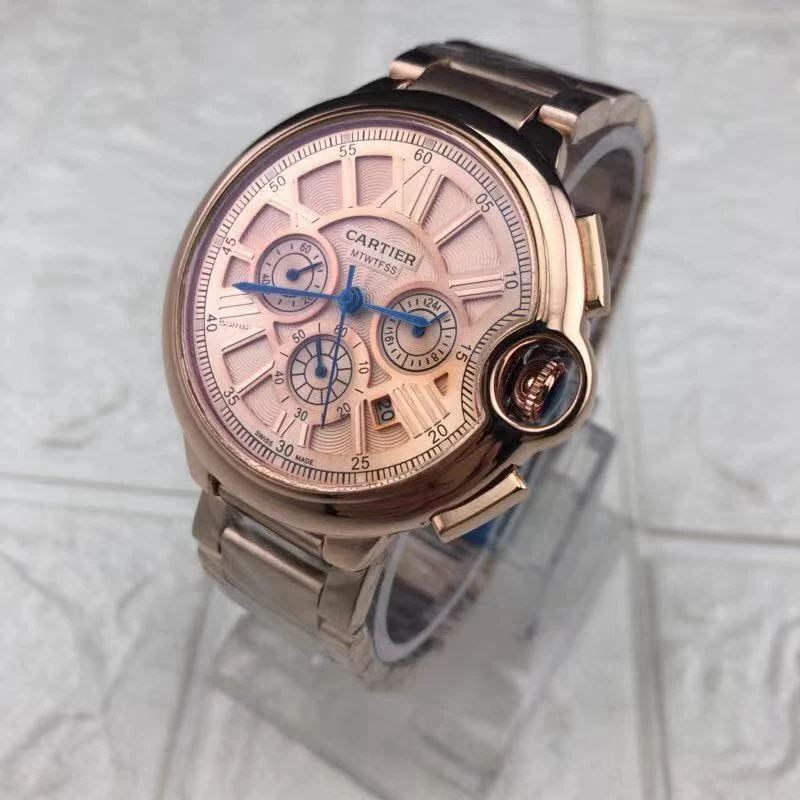 

Cartier- Luxury Brand Business Men's Delicate women Watch Waterproof Chronograph Quartz Stop Watch With Stainless steel 20
