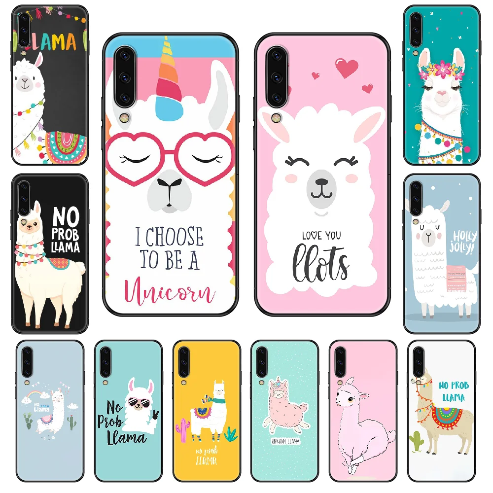 Чехол для телефона Alpacas No Prob Lama Llama Samsung Galaxy A 3 5 8 9 10 20 30 40 50 70 E S Plus 2016 2017 2018 2019 черный