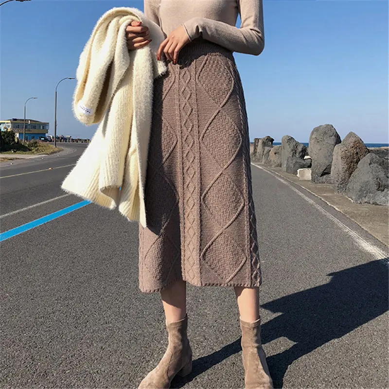 Hzirip Корейская зимняя ретро эластичная скрученная ромбическая тонкая высокая