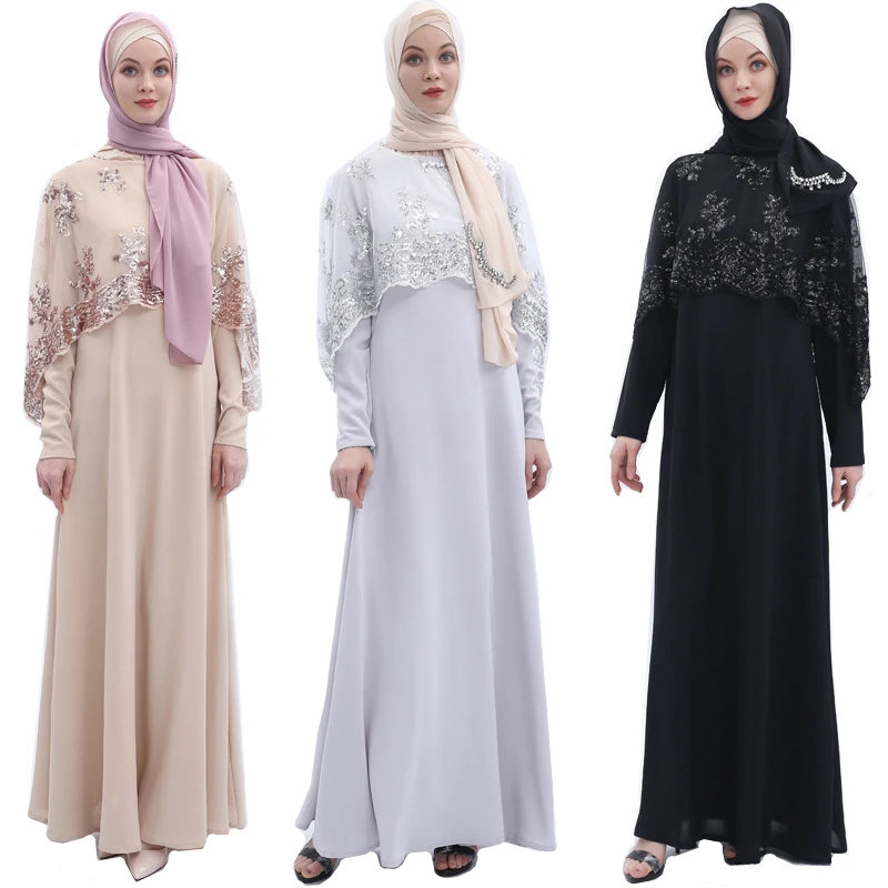 

Women Fashion Muslim Abaya Arabic Turkish Dress Dubai Kaftan Clothing two Piece suit Long sleeve large size clothes MSL36