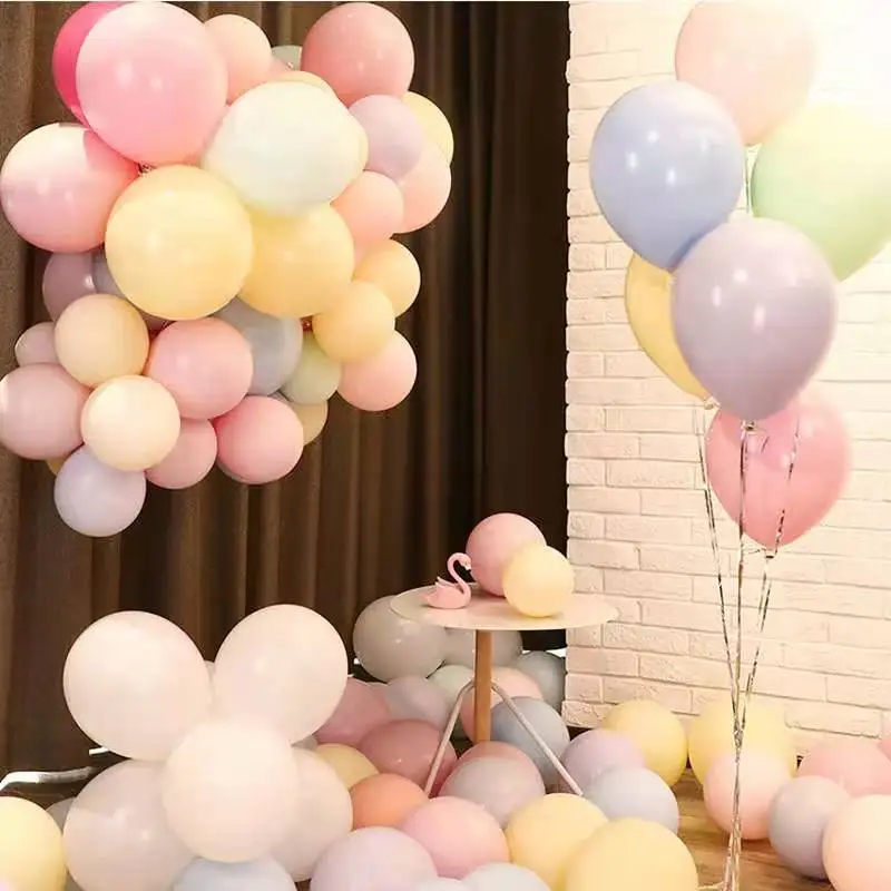 

10 шт. 10 дюймов Макарон латексных воздушных шаров с креативное украшение для свадьбы, праздника День Рождения декоративные шары