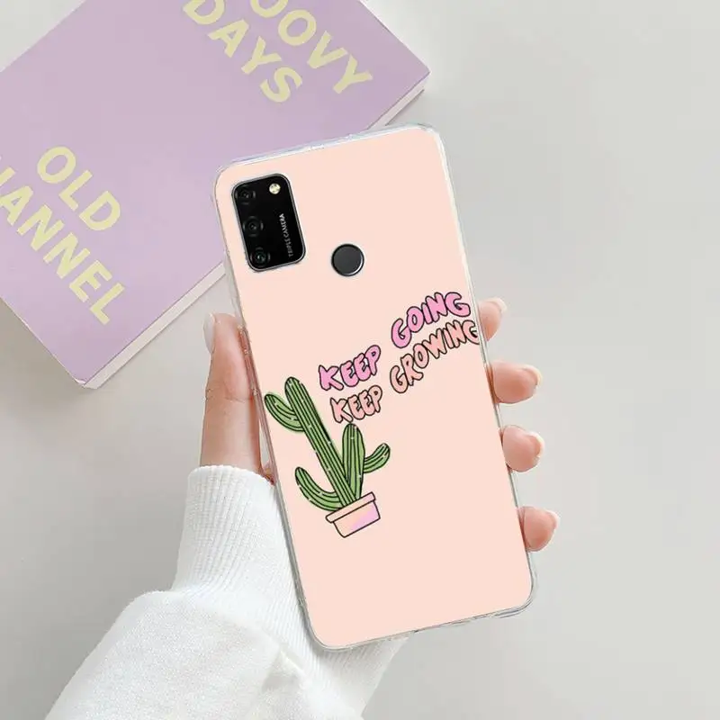 

Luxury Plant Cactus Phone Case For iphone 7 8 plus xs xr 11 12 mini 12 pro max Transparent nax fundas cover