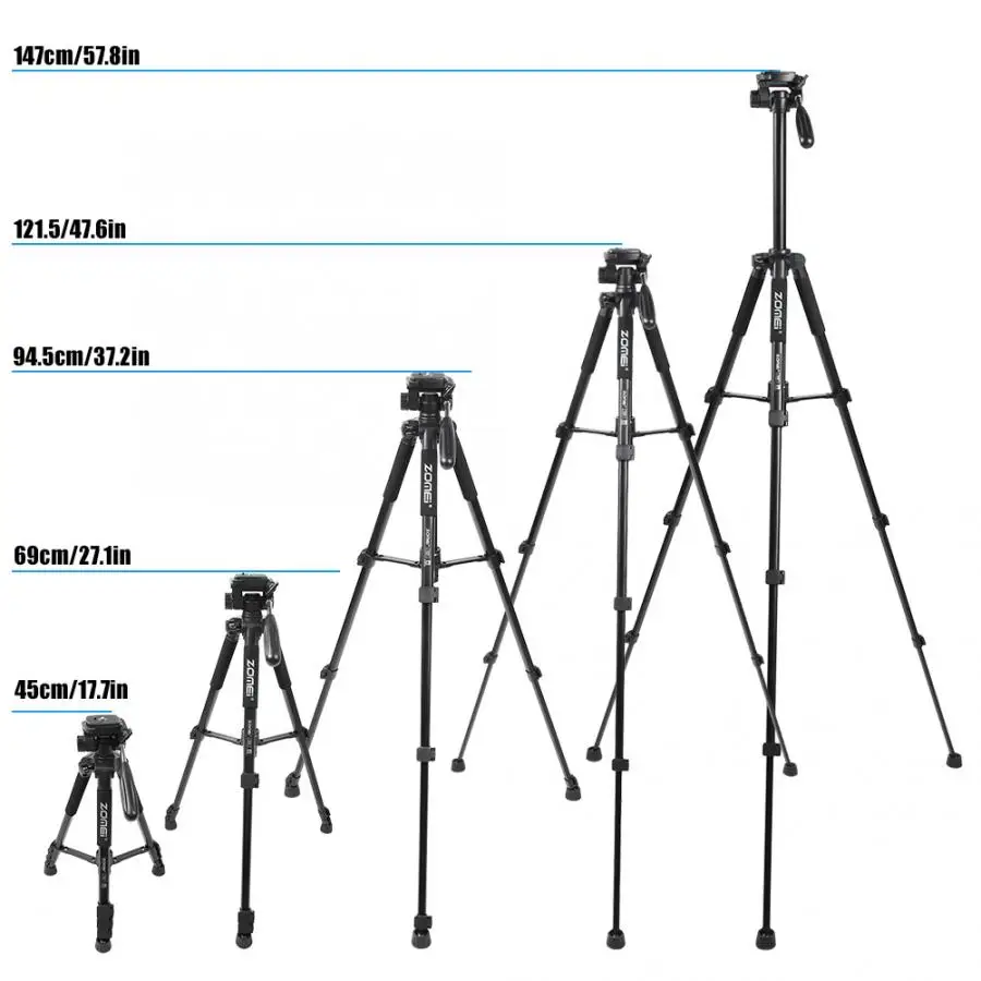 Zomei T80/T70/Q222/Q555/Q666/Q666C Профессиональный штатив для путешествий портативный регулируемый штатив для Canon беззеркальных/DSLR камер