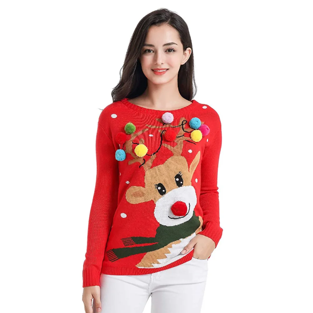 

2021 Men Women Oversized code Christmas Christmas elk sweater women's autumn and winter new style 3D Print Sweater Warm Sweate