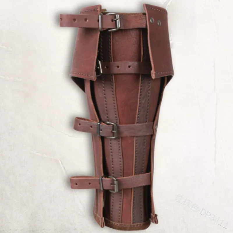 Средневековая защита для ног викингов Larp Greaves кожаный ремешок броня часть