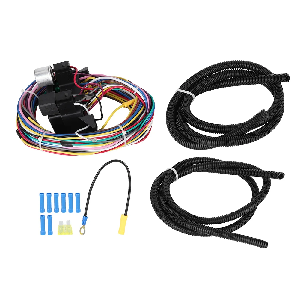 Universal Car 12 Circuit Wiring Harness Kit Accessory Vehicle Wires