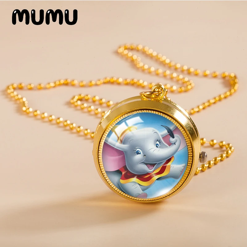 Новинка 2021 карманные часы пельмбо ожерелье Маленький слон золотой цвет