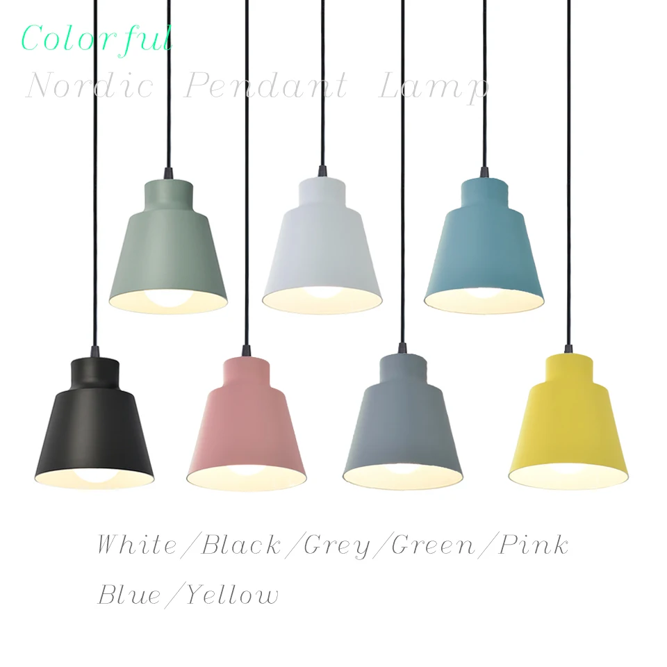 

Подвесной светильник в скандинавском стиле для ресторана, бара, стола, подвесной светильник, современный простой красочный подвесной свети...