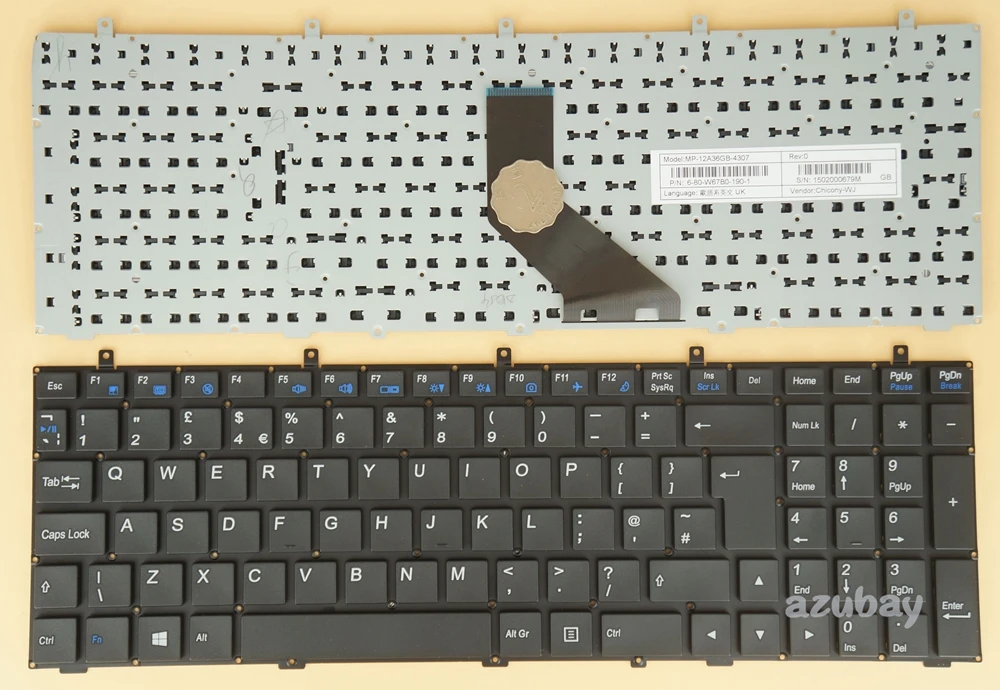 Английская клавиатура для Clevo Sager W375SS W37xSS W37xST W670RB W670RC W670RCQ W670RCW W670RZ W670RZW W670SBQ W670SBQ1