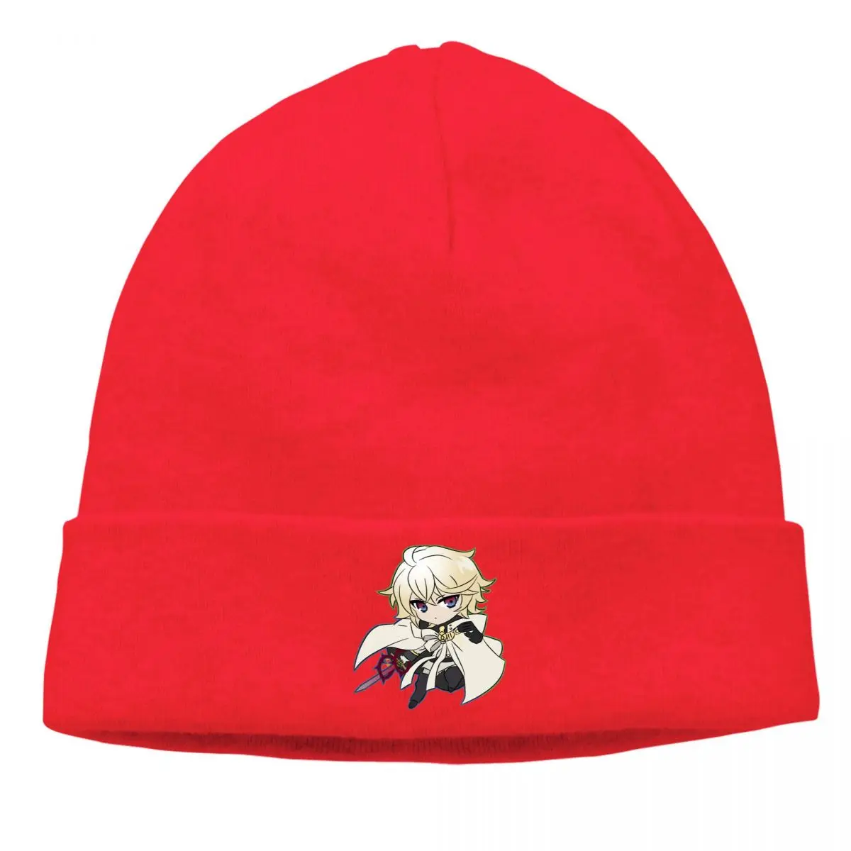 

Seraph of the End Vampire Reign Anime Skullies Beanies Mika Chibi Design Knitting Bonnet Hats Men Women's Unisex Ski Cap
