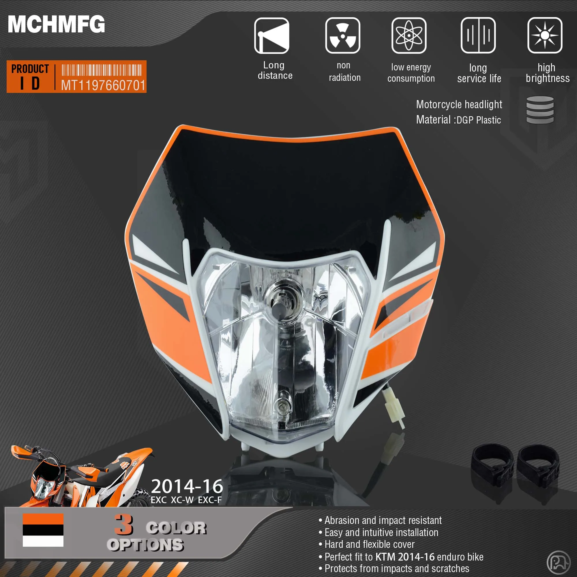 MCHMFG фара с наклейкой для KTM SX F EXC XCF SMR 2014 2015 2016 Мотоцикл Dirt Bike MX Enduro Supermoto |