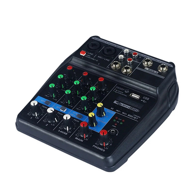 Профессиональный миксер для микрофона мобильный телефон USB запись 4 канала Bluetooth
