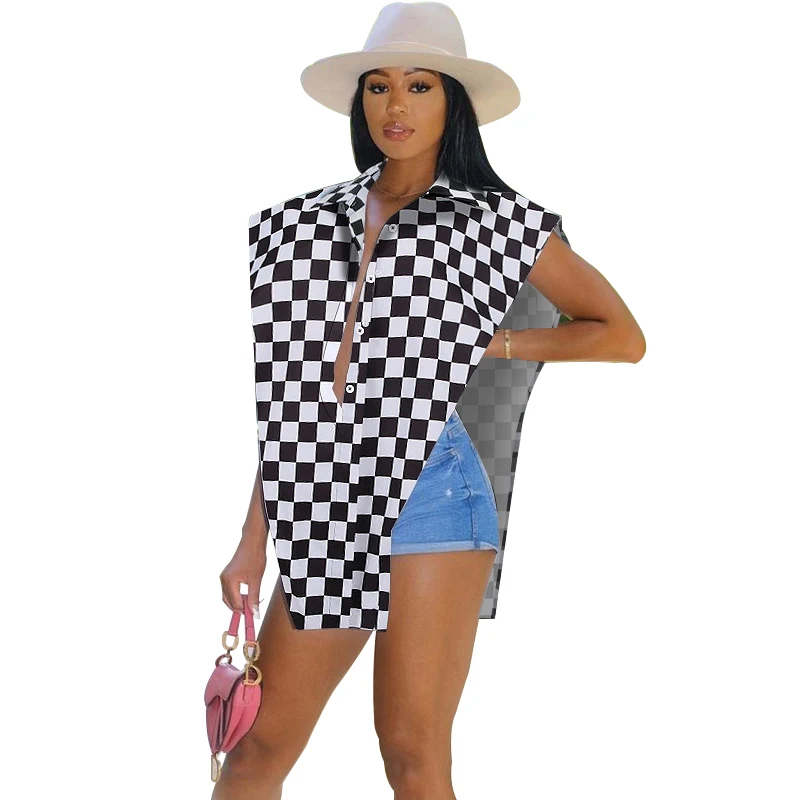 

Женская рубашка на пуговицах, черная или белая укороченная блузка без рукавов, Повседневная Свободная блузка, сексуальная женская майка с о...