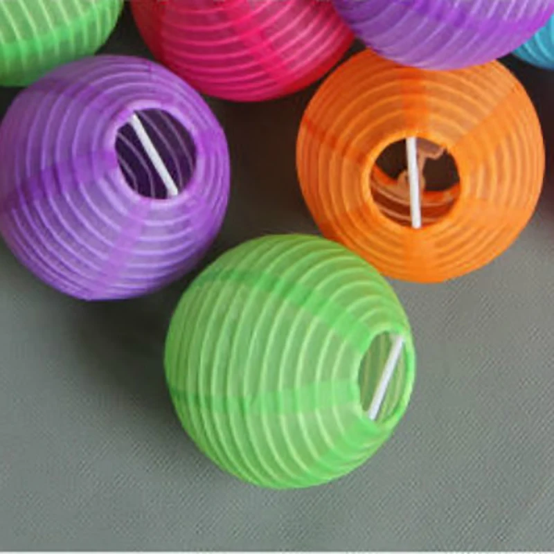 Вечерние Decorations24pcs 7 5 см (3 дюйма) китайский круглый маленький Шелковый фонарь