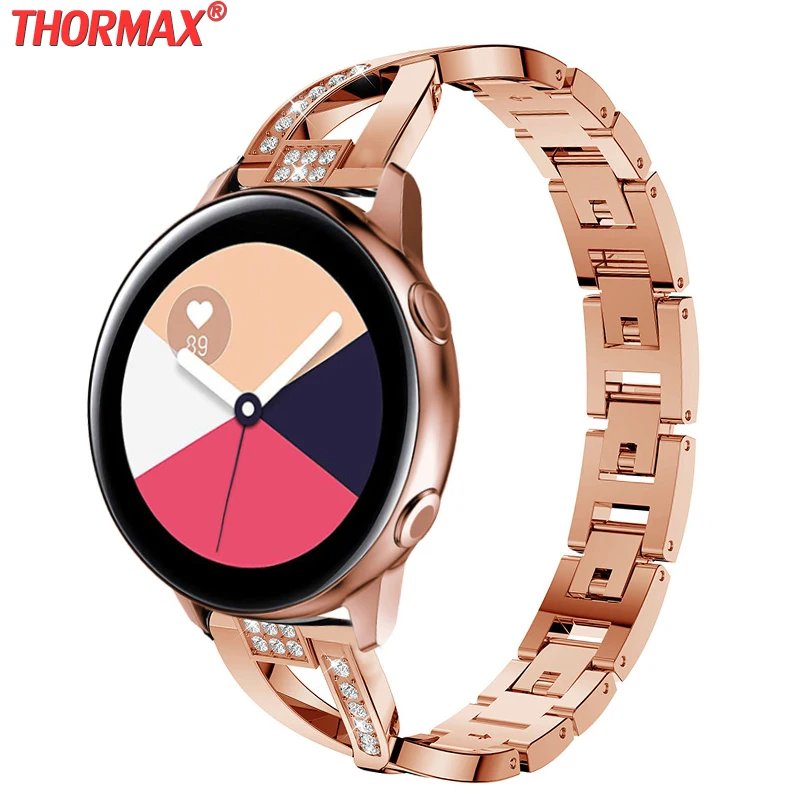 Для Samsung Galaxy Watch Active Band 40 мм SM R500 Алмазный металлический браслет для 46/42 Женский