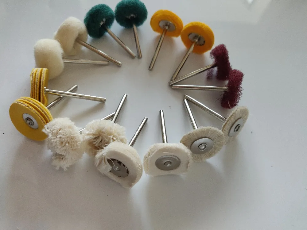 

18 pcs /Lots Polishing Wheel Buffing Pad Brush Jewelry Metal Micro-Electronic Dremel Accessories for Rotary Tools Polishing Pads