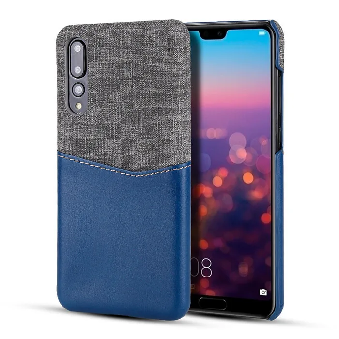 Blue Huwei P20 Pro Чехол, Роскошный Кожаный Мягкий тканевый держатель для карт, жесткая задняя крышка для huawei P30 mate 30 20 10 9 Pro Lite чехол Etui - Цвет: Blue