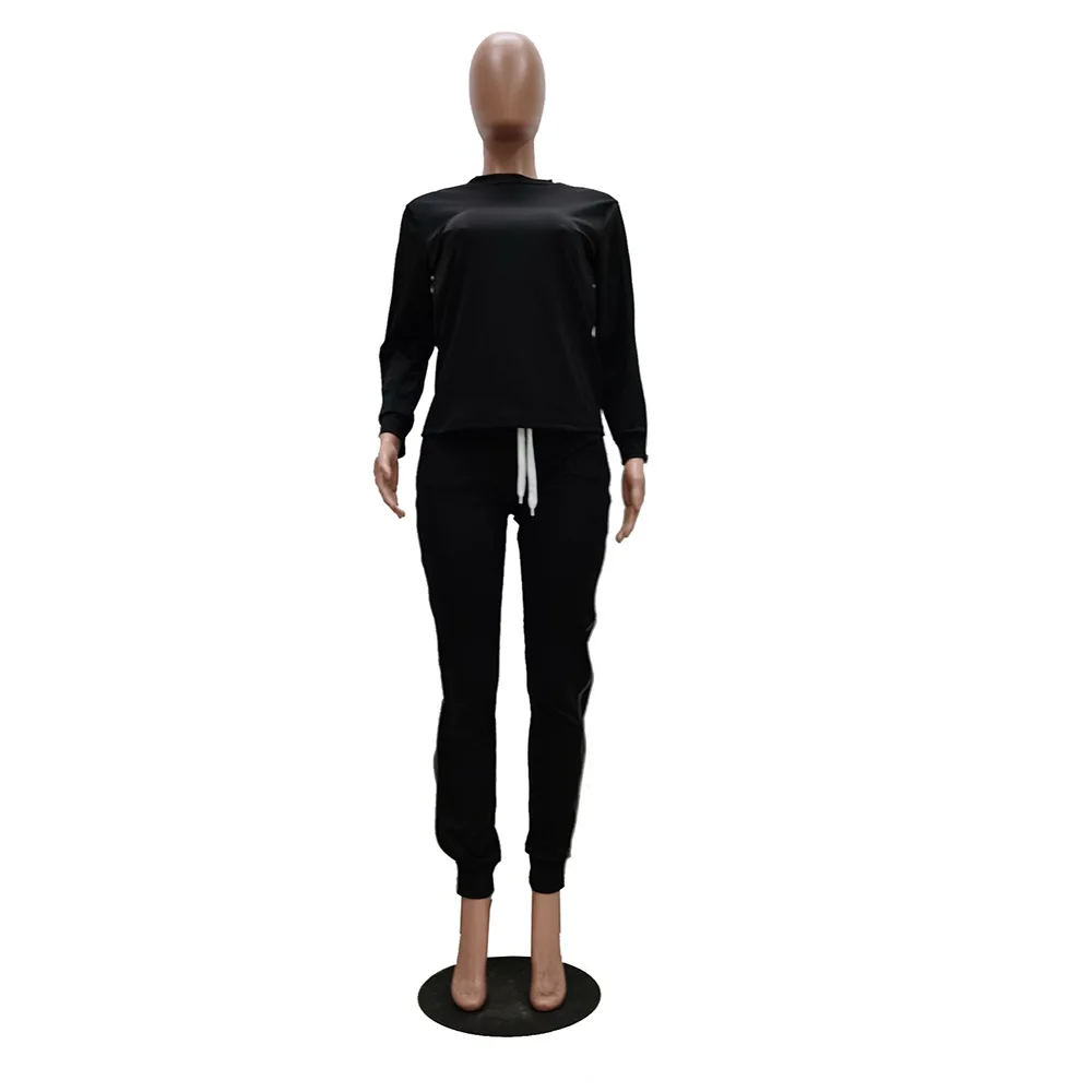 

Personality Casual Zipper Solid Tracksuits Women Long Sleeve Top+Pants Plus Size Two Piece Outfits 2019 New Fashion Club Suits