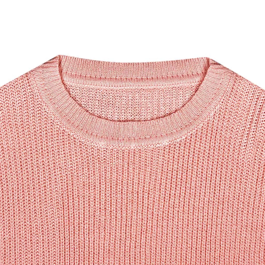 2019 Модный Новый женский модный зимний однотонный вязаный свитер в