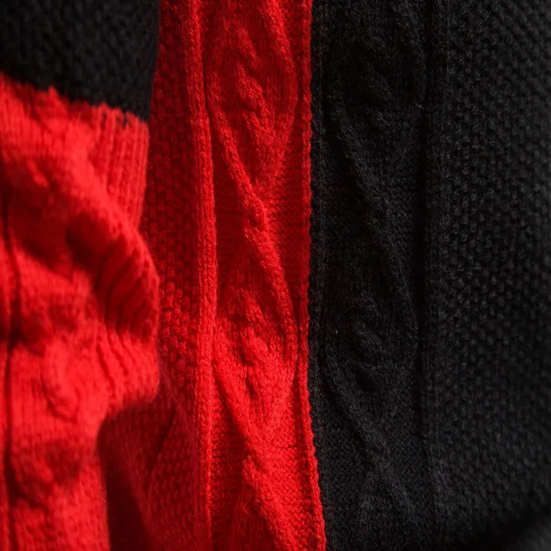 

Men's O-neck Pullover Autumn Winter Patchwork Warm Slim Fit Fashion Clothes Knitted Casual Male Sweater Drop Shiping Discount