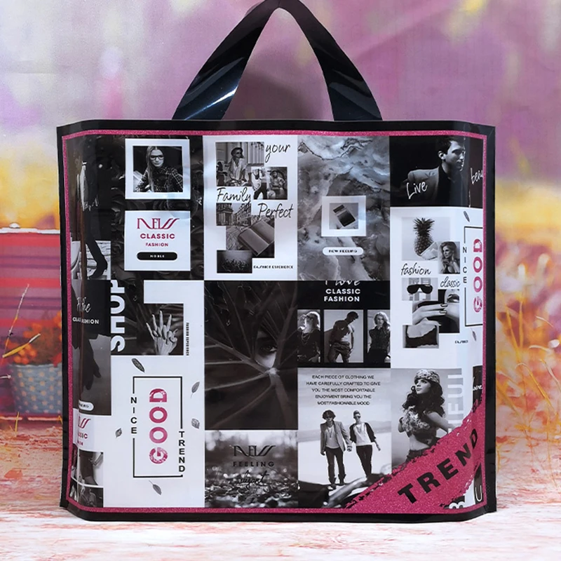 10 шт./лот горячая распродажа толстые пластиковые пакеты для покупок с