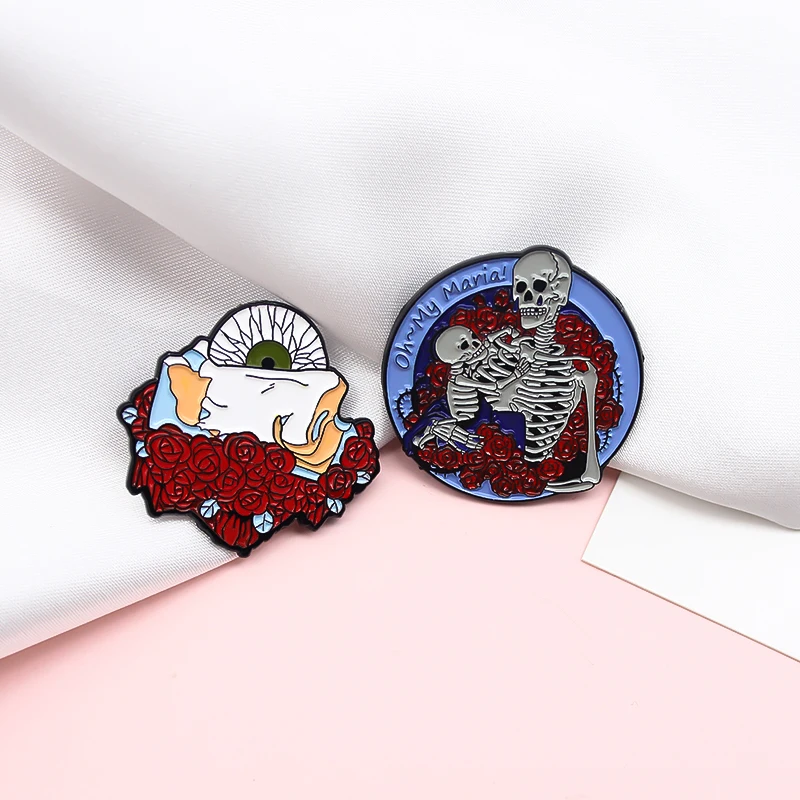 Роза Скелет тело органы Сердце матка глаза кости эмалированная шпилька о ~ моя