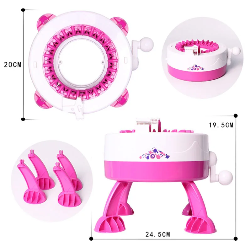 Children'S Hand-Cranked Automatic DIY Scarf Cap Rainbow Knitting Machine Creative Hand-Knitted Wool Girl Play House Toy | Игрушки и