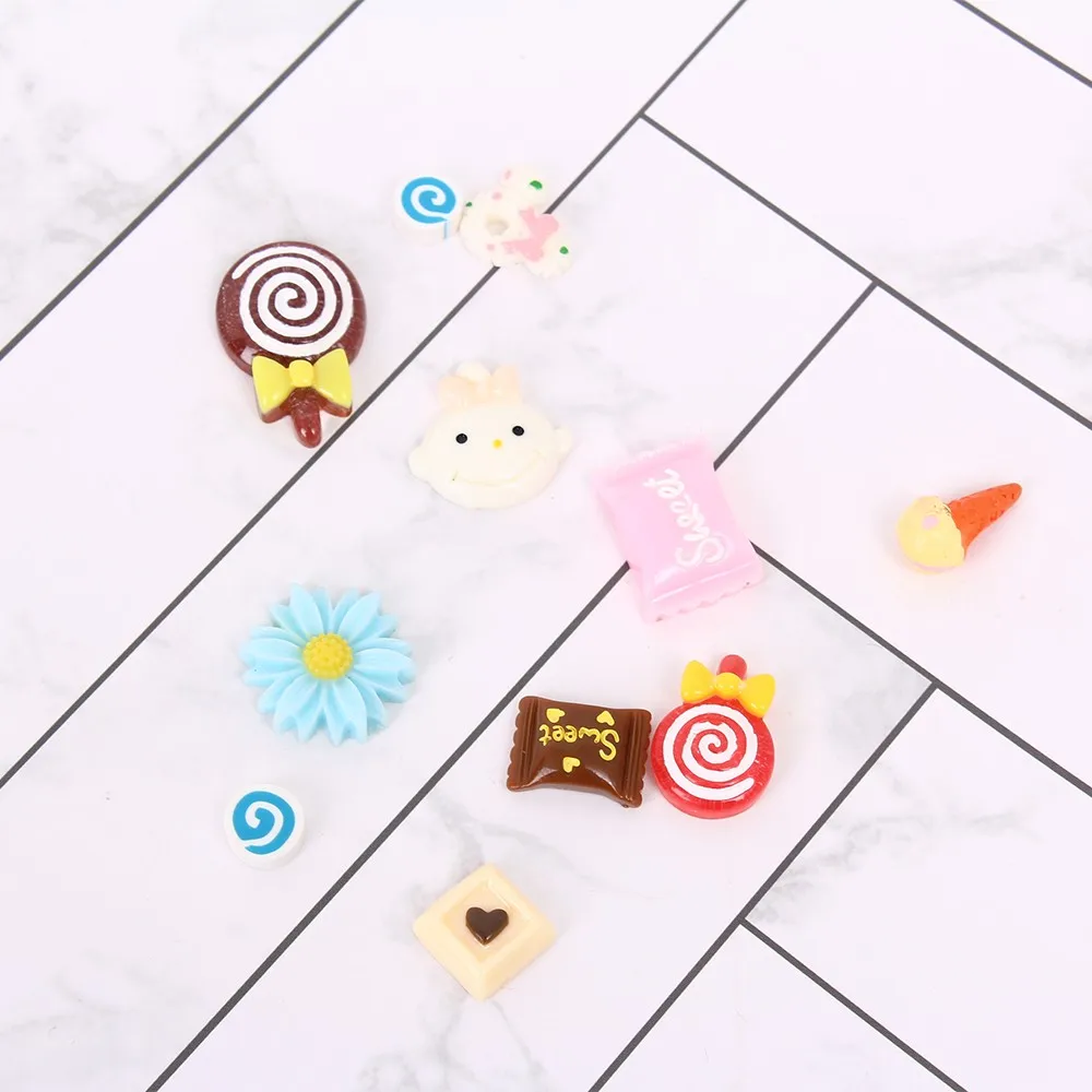 30 шт./пакет милый конфетное Ассорти Slime амулеты набор полимерные кабошоны