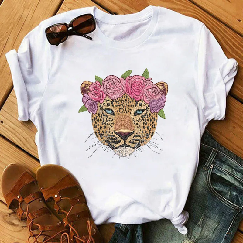 

Women T-shirt 2021 Summer cartoon printing tshirts female Casual short sleeve versatile upper clothing ladies tops Plus Size