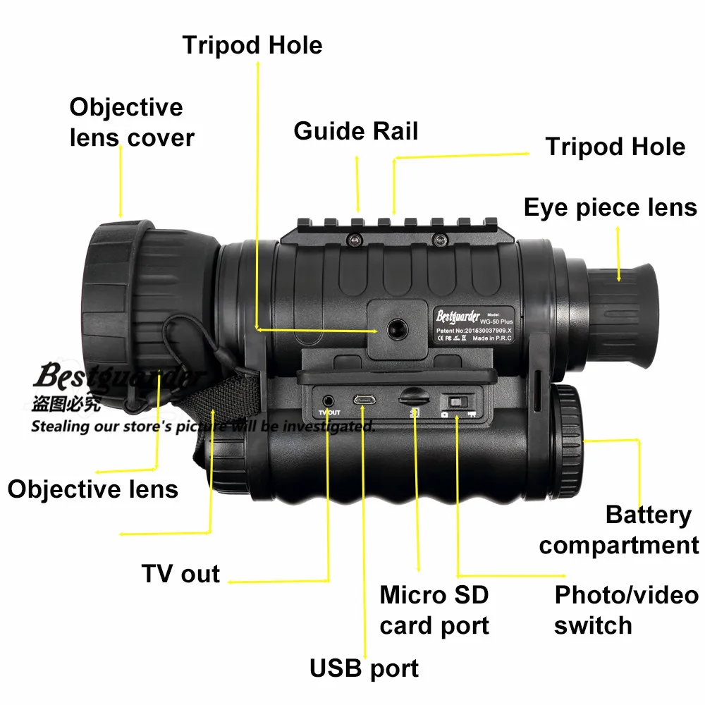 Ультра HD монокуляр телескоп охота прибор ночного видения соединяется с