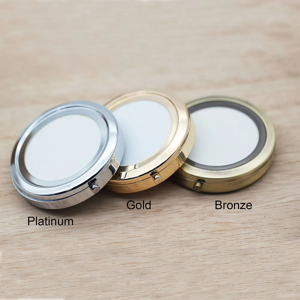 

5/10pcs/lot 58mm Metal Vintage Blank Pocket Pill Box with Compact Mirror Medicine Holder Pill Storage Box Platinum Gold Bronze