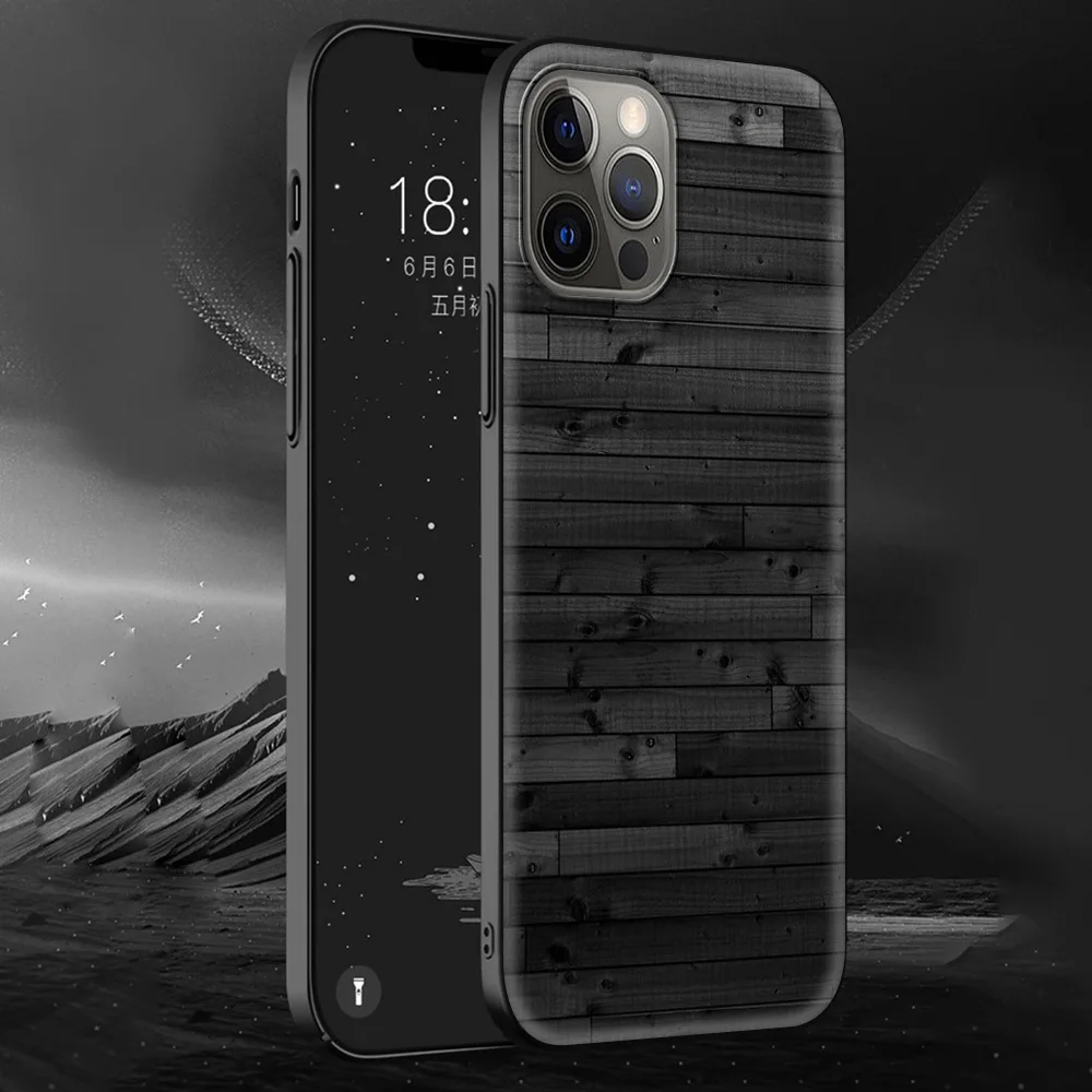 

Wood Grain Luxury Silicone Case for iPhone 11 12 Pro MAX 7 8 Plus XR XS MAX X 6 6S Plus Smartphone Accessories Cover