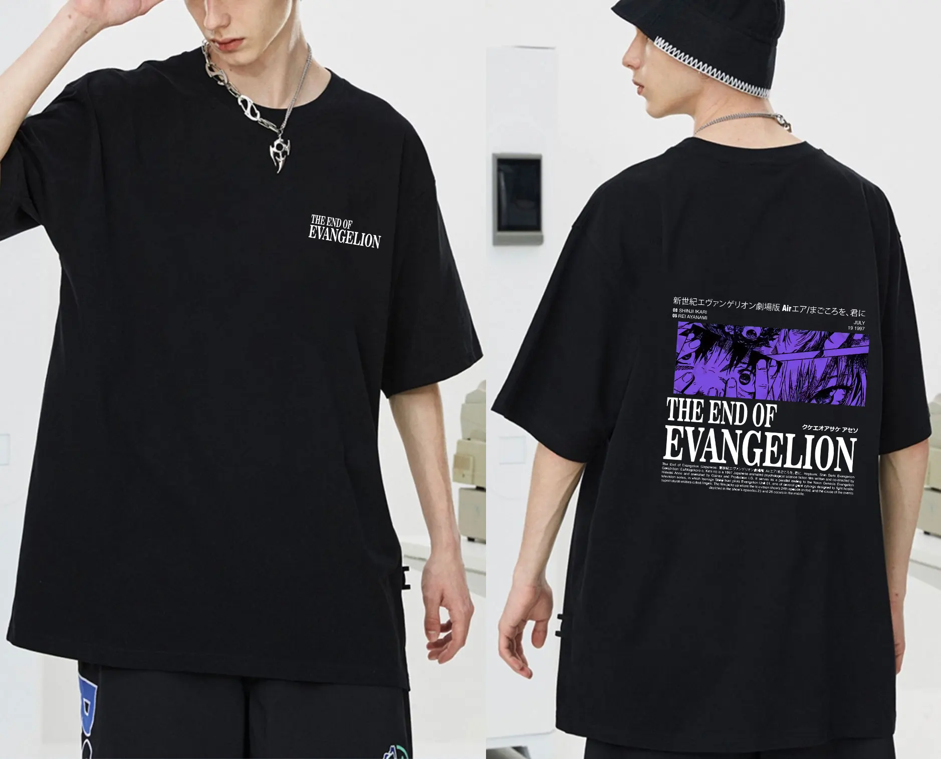 

Japan Anime Harajuku Ayanami Rei Printing Tshirt Tops New Summer Soft Cotton T Shirts Men Women Casual Fashion Tees Short Sleeve