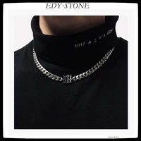 edy hip hop punk necklace titanium steel thick cuba chain clavicle necklace for women girl men rapper party jewelry new