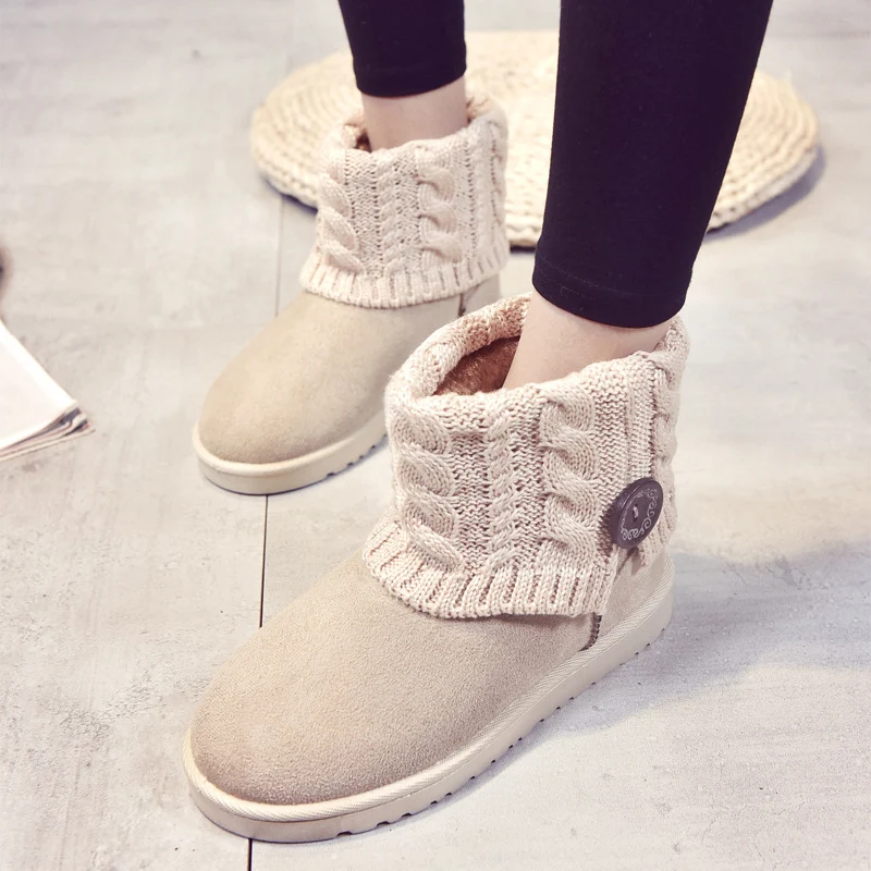 

Женские зимние ботинки, повседневные хлопковые ботинки с отложным воротником, новинка 2020, зимняя нескользящая обувь средней длины из хлопк...