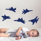 5 шт. реактивный самолет Наклейка на стену самолет детская комната Пилот Военно-воздушные силы реактивная Наклейка на стену спальная; Игровая винил